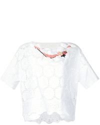 Белая блузка с цветочным принтом от Antonio Marras