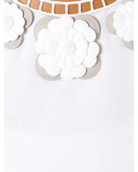 Белая блузка с цветочным принтом от Fendi