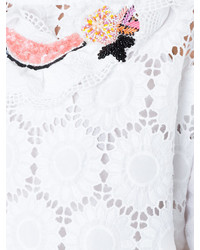 Белая блузка с цветочным принтом от Antonio Marras