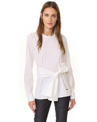 Белая блузка со складками от Dsquared2