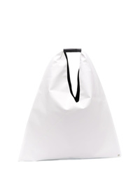 Белая большая сумка из плотной ткани от MM6 MAISON MARGIELA