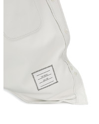 Белая большая сумка из плотной ткани от Thom Browne