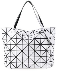 Белая большая сумка с геометрическим рисунком от Bao Bao Issey Miyake