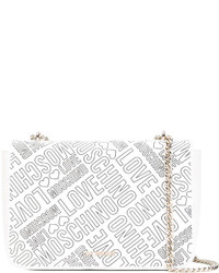Белая большая сумка с принтом от Love Moschino