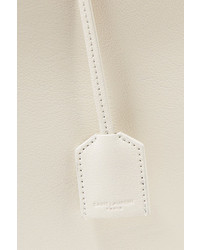 Белая большая сумка с рельефным рисунком от Saint Laurent