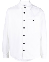 Мужская белая вельветовая куртка-рубашка от Stone Island
