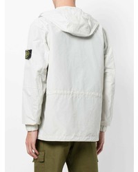 Мужская белая ветровка от Stone Island