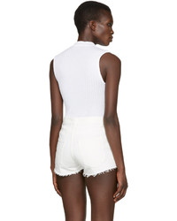 Белая водолазка без рукавов от Balmain