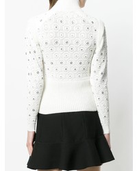 Женская белая водолазка с украшением от Chloé