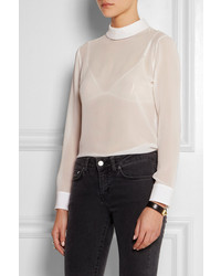 Женская белая водолазка от Saint Laurent