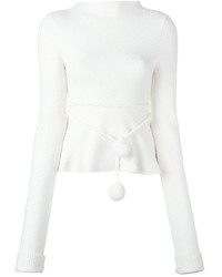 Белая вязаная блузка от Victoria Beckham