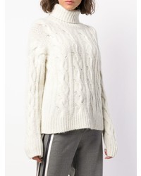 Женская белая вязаная водолазка от Peserico