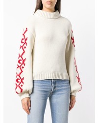 Женская белая вязаная водолазка от Alanui