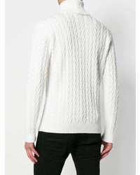 Мужская белая вязаная водолазка от Eleventy