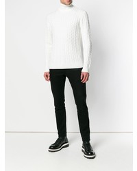 Мужская белая вязаная водолазка от Eleventy