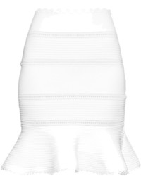 Белая вязаная мини-юбка