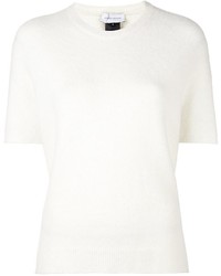 Женская белая вязаная футболка из мохера от Christian Wijnants