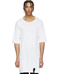 Мужская белая вязаная футболка с круглым вырезом в сеточку от 11 By Boris Bidjan Saberi