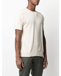 Мужская белая вязаная футболка с круглым вырезом от Low Brand
