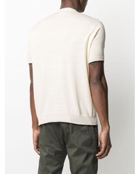 Мужская белая вязаная футболка с круглым вырезом от Low Brand
