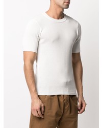 Мужская белая вязаная футболка с круглым вырезом от Sandro Paris