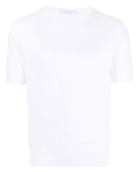 Мужская белая вязаная футболка с круглым вырезом от Cruciani
