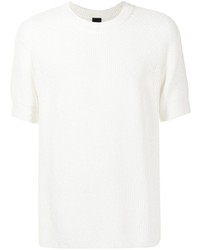 Мужская белая вязаная футболка с круглым вырезом от D'urban