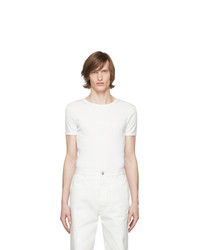 Мужская белая вязаная футболка с круглым вырезом от Dries Van Noten