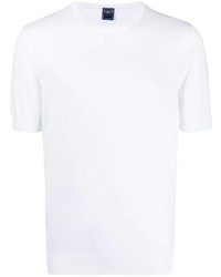 Мужская белая вязаная футболка с круглым вырезом от Fedeli
