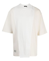Мужская белая вязаная футболка с круглым вырезом от FIVE CM