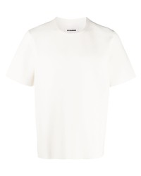 Мужская белая вязаная футболка с круглым вырезом от Jil Sander