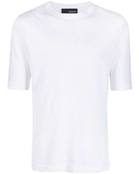 Мужская белая вязаная футболка с круглым вырезом от Lardini