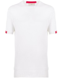 Мужская белая вязаная футболка с круглым вырезом от Maison Flaneur