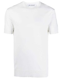 Мужская белая вязаная футболка с круглым вырезом от Neil Barrett