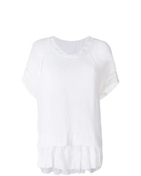 Женская белая вязаная футболка с круглым вырезом от P.A.R.O.S.H.