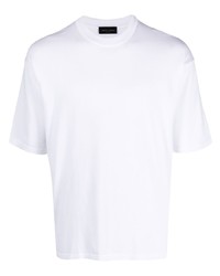 Мужская белая вязаная футболка с круглым вырезом от Roberto Collina