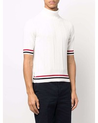 Мужская белая вязаная футболка с круглым вырезом от Thom Browne