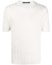 Мужская белая вязаная футболка с круглым вырезом от Tagliatore
