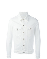 Белая джинсовая куртка-рубашка