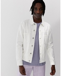 Мужская белая джинсовая куртка с принтом от ASOS DESIGN