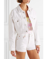 Женская белая джинсовая куртка с украшением от Solid & Striped