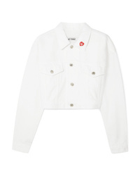 Женская белая джинсовая куртка с украшением от Solid & Striped