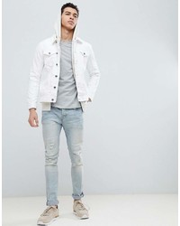 Мужская белая джинсовая куртка от Brave Soul