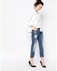 Женская белая джинсовая куртка от Monki