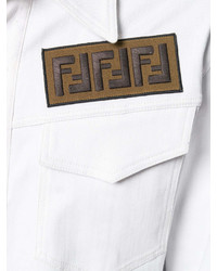 Мужская белая джинсовая куртка от Fendi