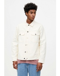 Мужская белая джинсовая куртка от Pull&Bear