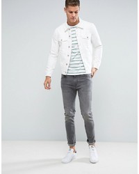 Мужская белая джинсовая куртка от Weekday