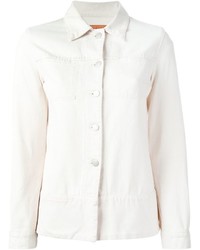 Женская белая джинсовая куртка