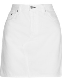 Белая джинсовая мини-юбка