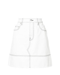 Белая джинсовая мини-юбка от MSGM